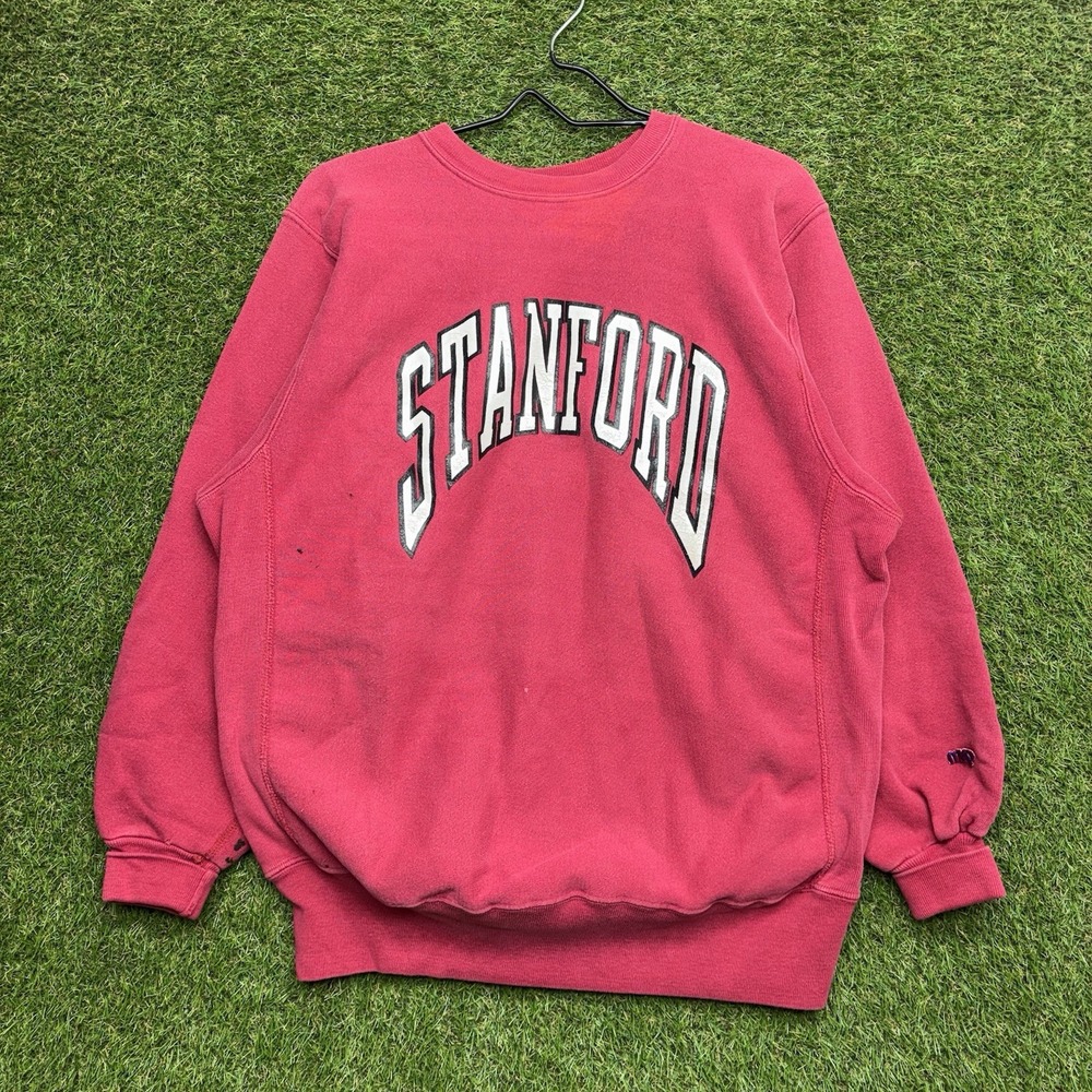 Vintage Stanford Sweatshirt Mens Large MVP Cardinal Crewneck Y2K Heavyweight